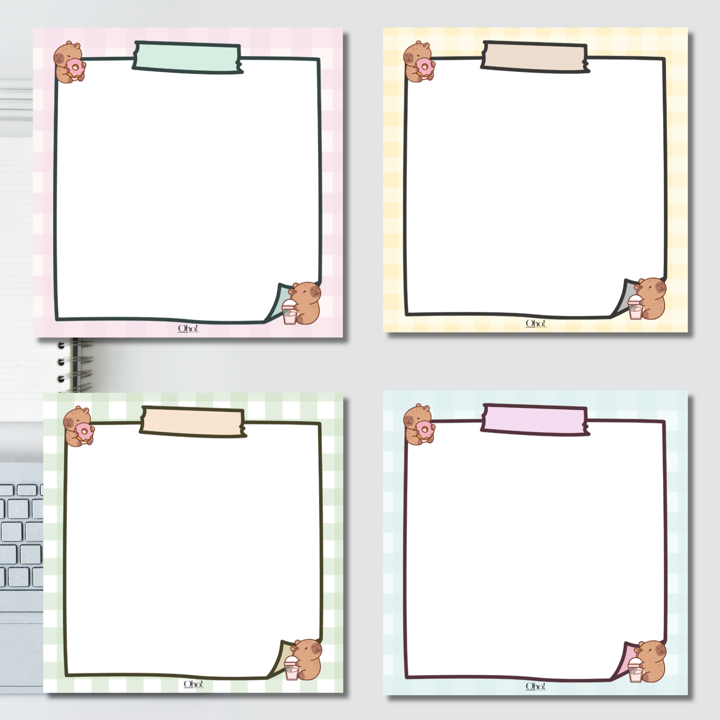 🌸 Kawaii Printable Notepads – 4 Designs
